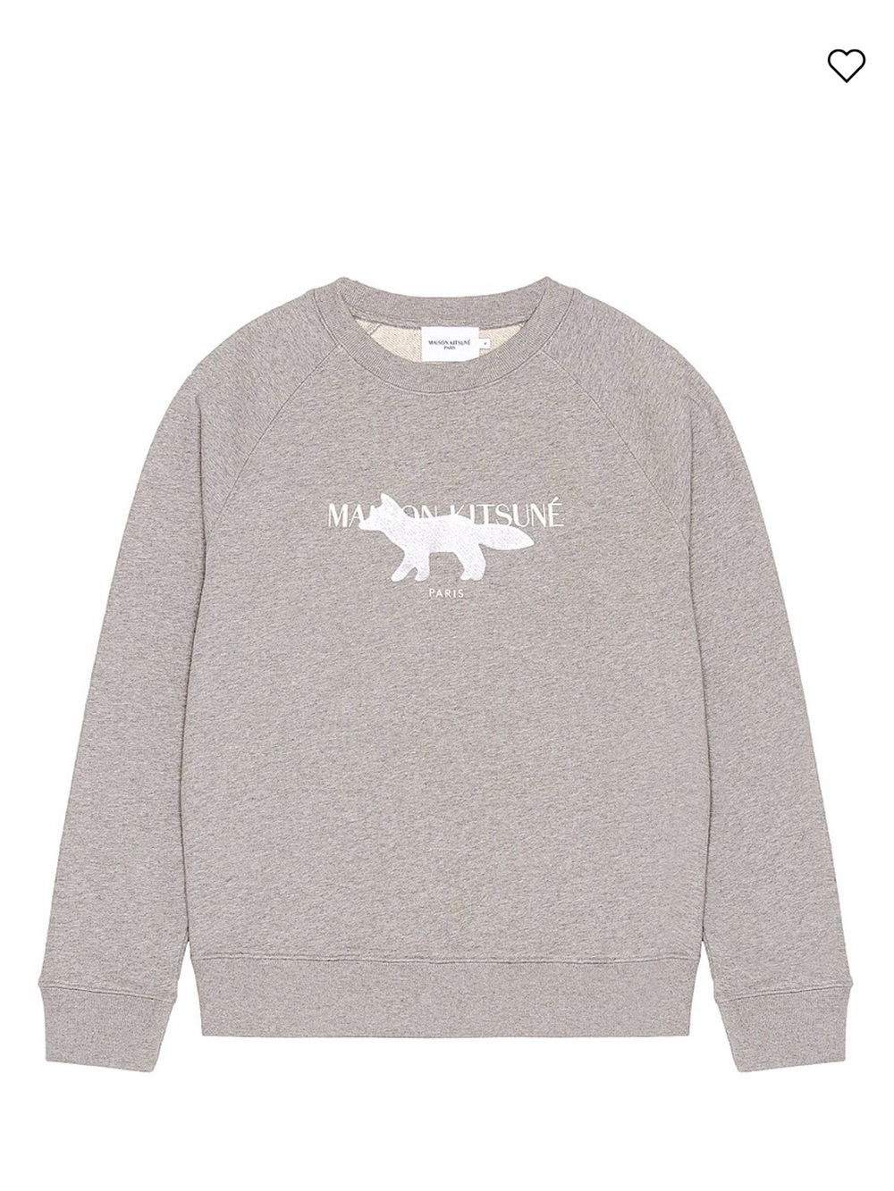 MAISON KITSUNÉ Heather Grey Logo Crewneck Sweatshirt